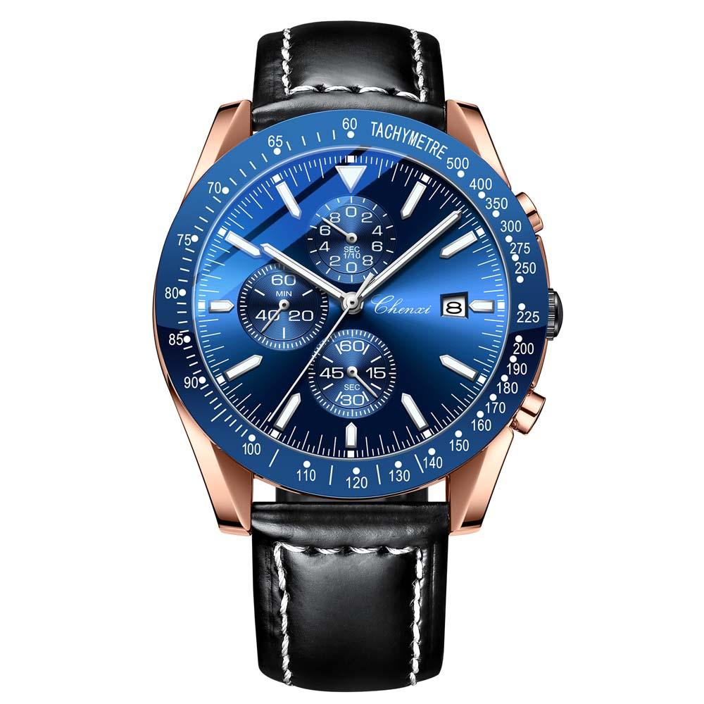 CHENXI Men's Watch Fashion Multifunctional Outdoor Sports Chronograph Trendy Stainless Steel Band Business Style Watch reloj