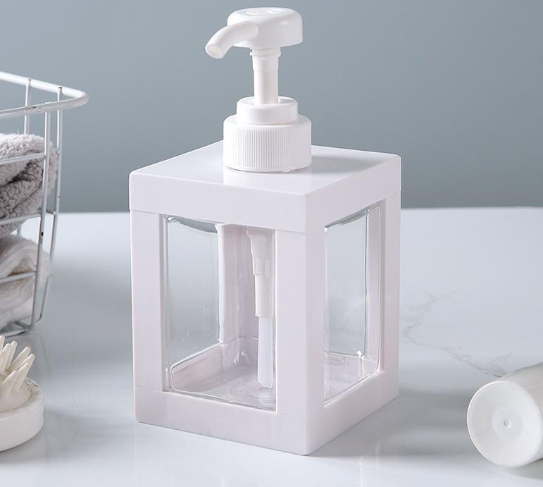 

Square Pump Bottle for Hand Soap, Shower Gel, Lotion - Bathroom Sink Skincare Refill