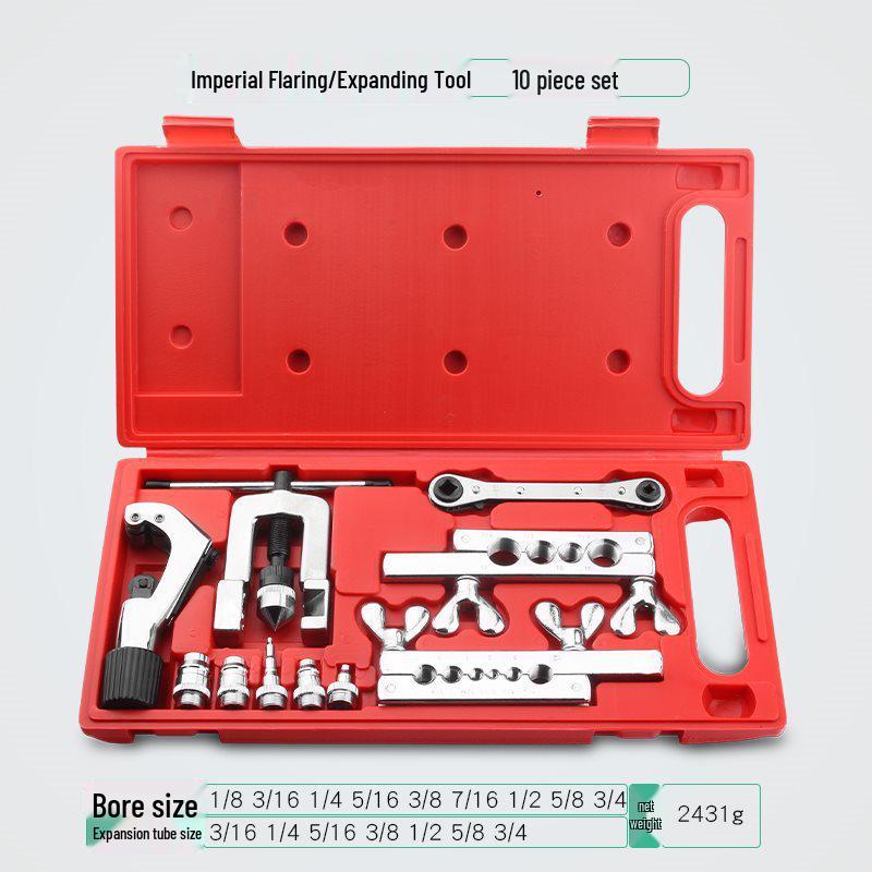 Flaring Tool Set for Brake, Copper, Air Conditioner, Refrigerator Pipes - Includes Expander & Riveting Tools, Free Shipping