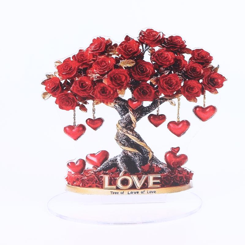 1 Stück Acryl Böhmische Herzförmige Skulptur Ornament Elegante Schreibtischdekoration Für Zuhause Oder Büro