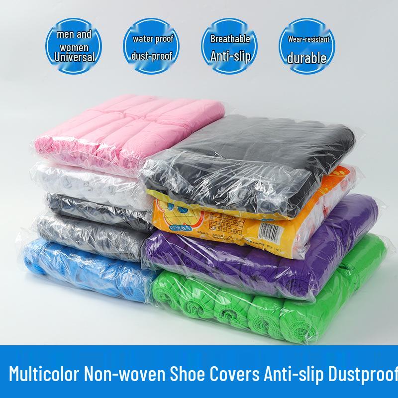 Plus Size Durable Non-Woven Indoor Shoe Covers for Adults and Children - Dustproof and Thickened
