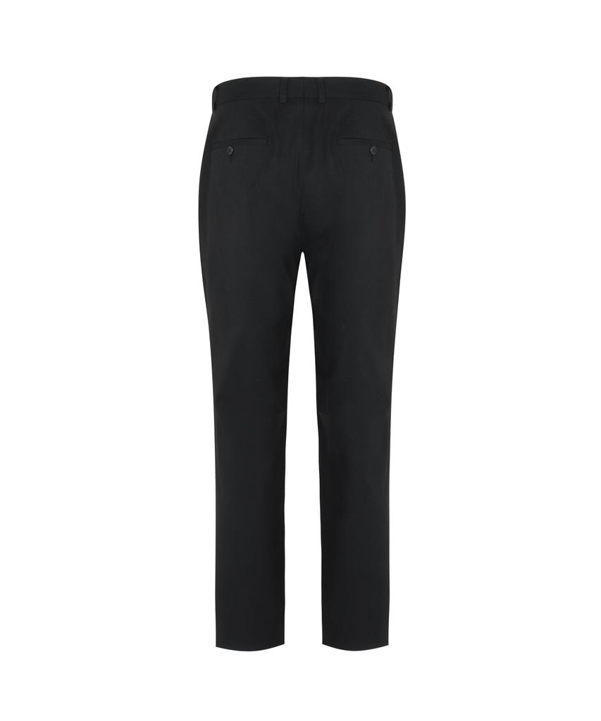 SOLEW Cotton Tapered Single-Pleat Pants_Black