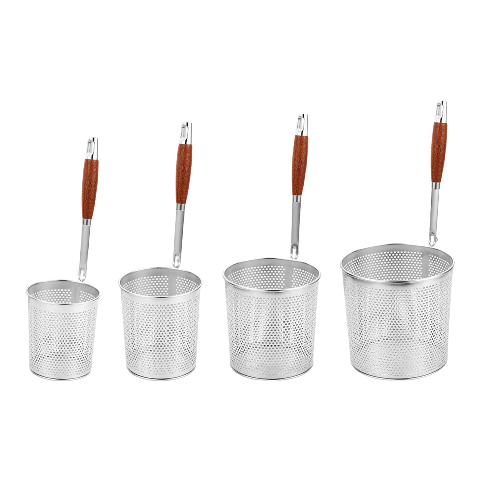 

French Fries Basket Food Dumpling Strainer Spaghetti Strainer Spoon Frying Food Basket Deep Fryer Basket for Baking Chips 12cm Dia