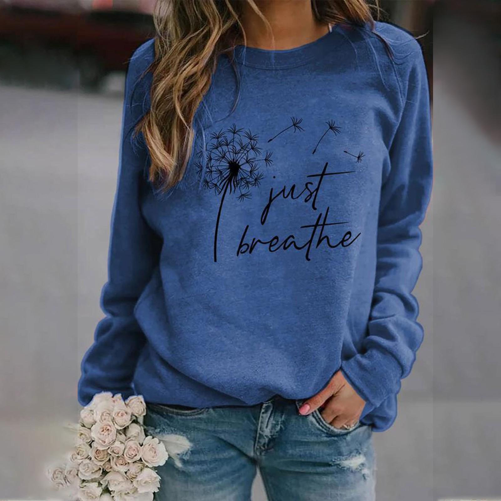 

Женские толстовки с длинными рукавами и принтом XXL синий