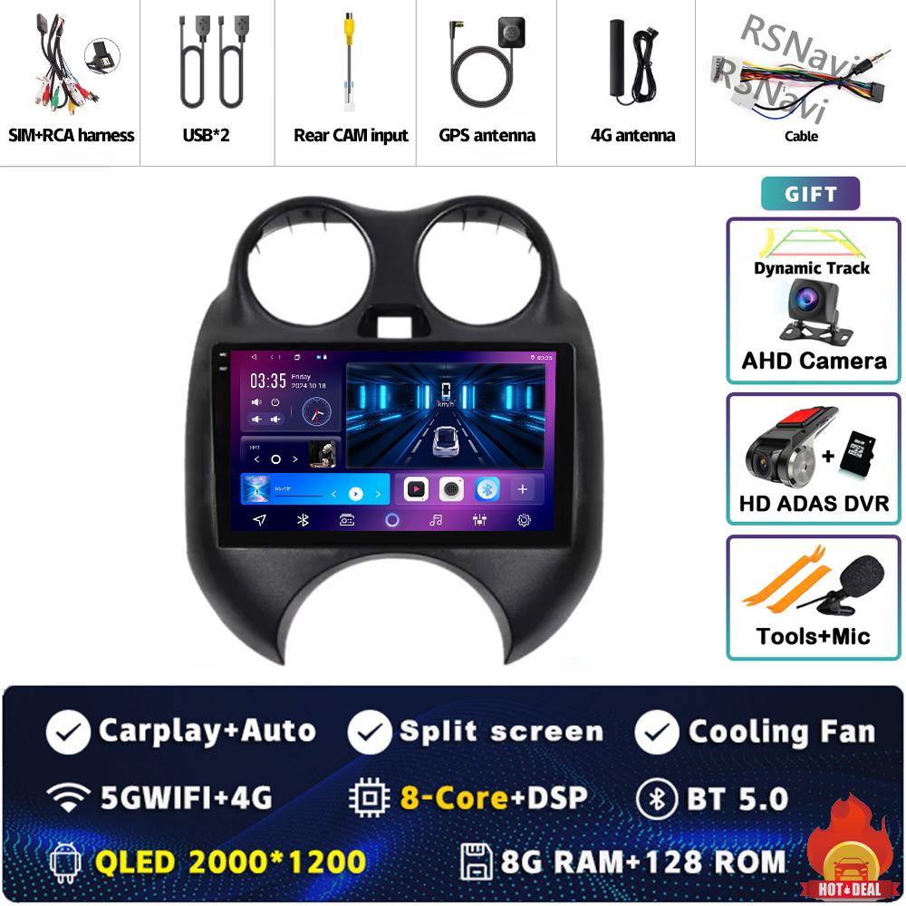 Android 14 Car Radio For Nissan March K13 2010 2011 2012 2013 Player Multimedia Navigation Stereo CarPlay Auto Video BT WIFI+4G