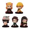 5 Style/set Q Version Demon Slayer Sitting Ghost Doll Tanjiro Nidouzi Inosuke Zenizu Figure Action Figure Movie Model Toys Doll
