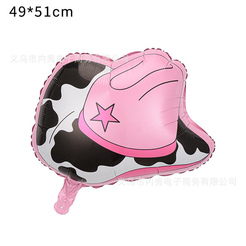 Horse Racing Festival Themed Balloon Party Stallion Western Cowboy Festival Boots Hat Horseshoe Aluminum Film Balloon Scene Decoration