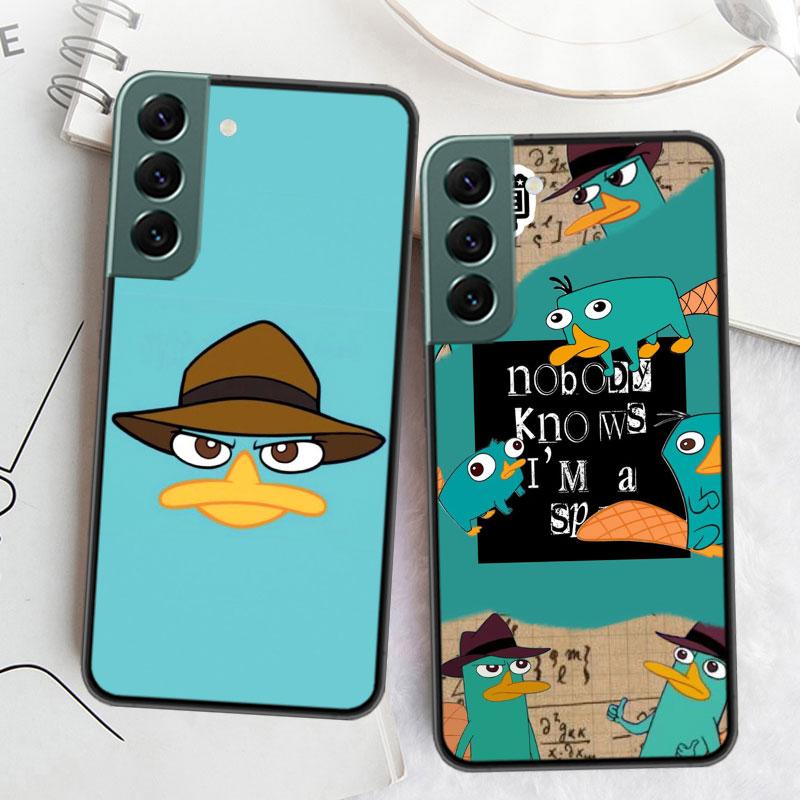 Cartoon Perry The Platypus Phone Case For Samsung Galaxy S22 S25 Ultra S21 S10 Plus S26 Edge S20 S23 S24 FE Cover Silicone S