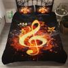 3D Printed Music Bedding, Note Patterns, Down Duvet Covers, Pillowcases, 2/3pc Girl Kid, Musician Cover Gift, King Queen Bed, All Sizes