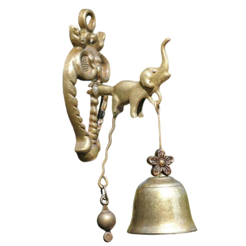 Vintage Metal Bell Door Shopkeeper Luck Knocker Windchime Magnetic Wall Hanging Ornament Room Garden Store Front Entrance Gift