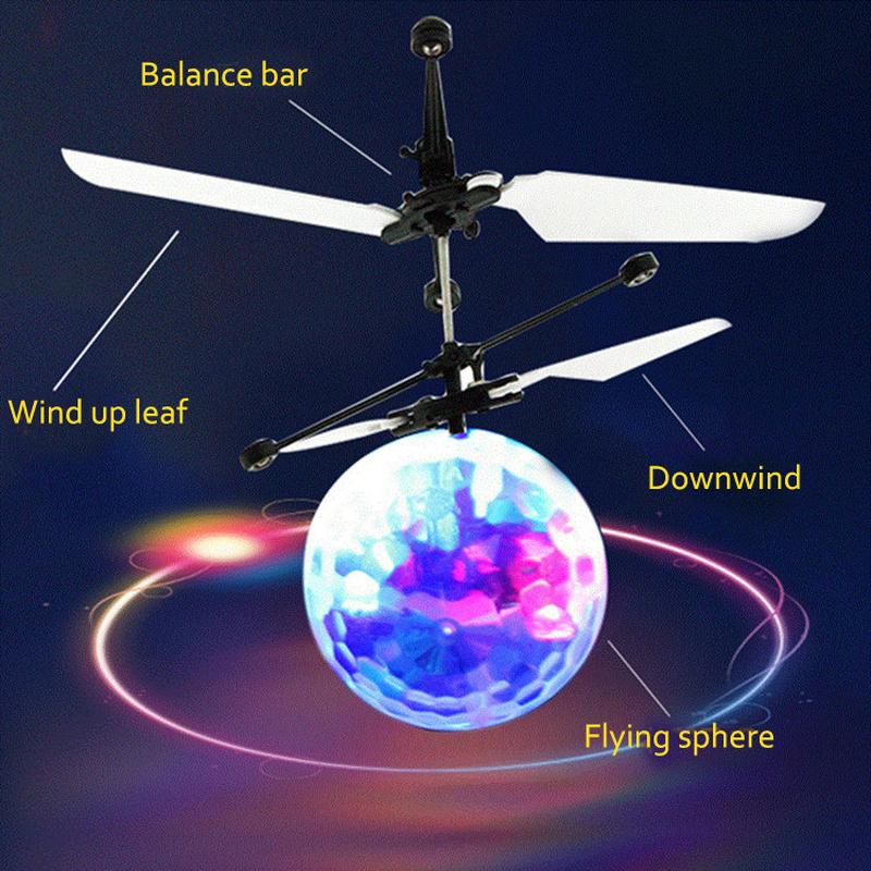 LED Flying Ball Infrared Induction Aircraft Gesture Control Toys Luminous Flight Balls Electronic Colorful Light Mini Helicopter