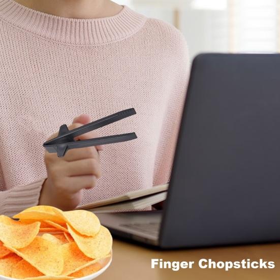 1 pár prstových hůlek, opakovaně použitelných, potravinářských, hráčských hůlek, kleště na svačinu, chytač chipsů, nástroje, držák na jídlo, klip, pinzeta, hráčský vánoční dárek