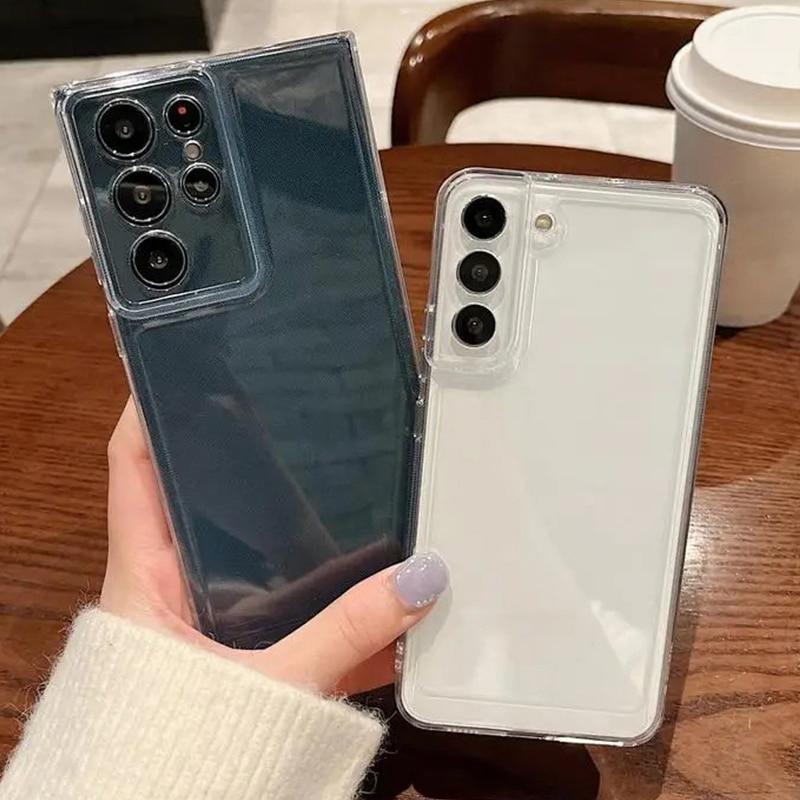Ultra-thin Clear Case For Samsung Galaxy S25 S22 S23 S24 Ultra S23 FE Plus A56 A16 A17 A54 A35 A55 A34 A15 5G Soft Cover Coque