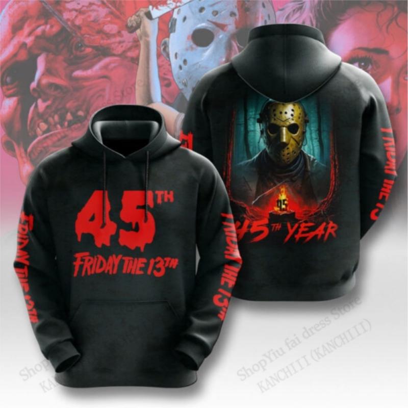 Freitag der 13. Jason Voorhees 3D-Druck Grafik Hoodies Herren Damen Mode Halloween Hoodie Sweatshirt Mantel Damen Sweatbekleidung