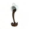 High-end 3D Floating Spilling Coffee Cup Resin Craft Decorative Coffee Cup Ornaments Suspended Cup Sculpture Desktop