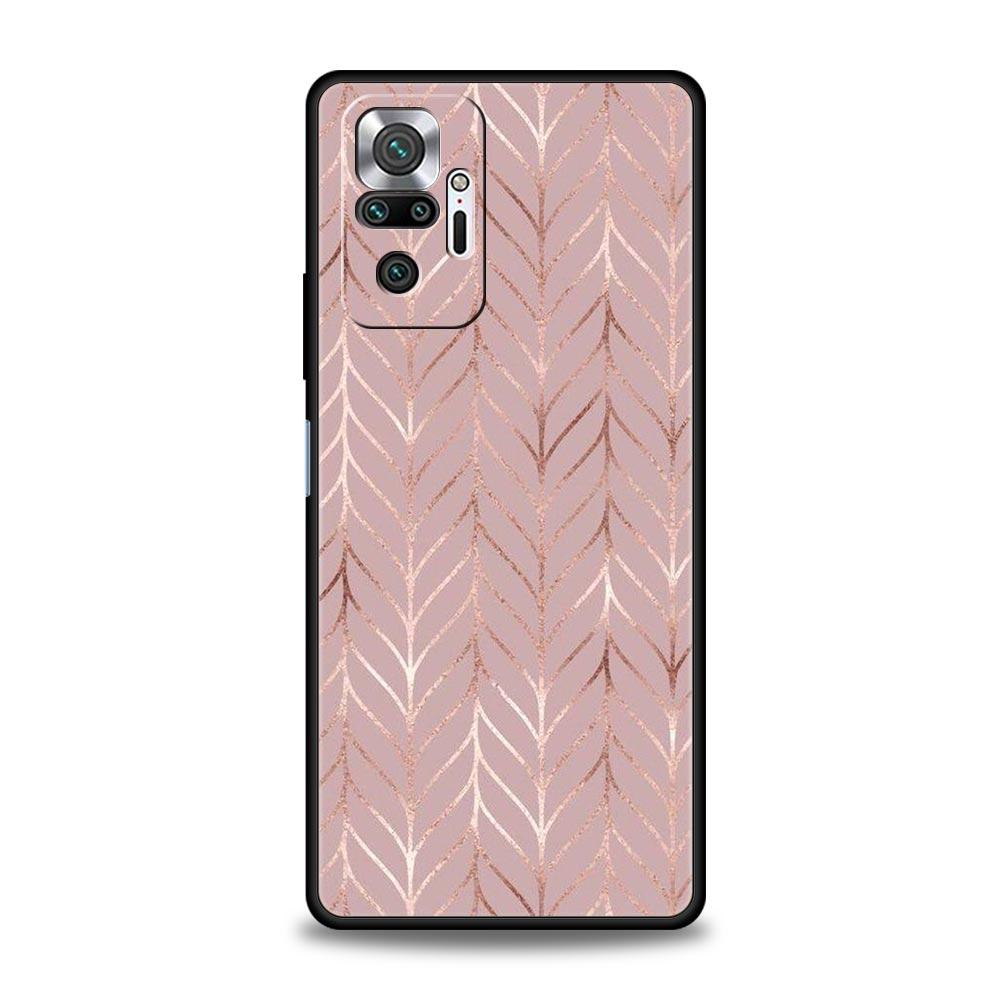 Phone Case For Xiaomi Redmi Note 14 13 12 5G 11 10 Pro Plus 4G 9S 9 14C 13C 12C 10C 9C 9A Soft TPU Cover Gold Rose Love Heart