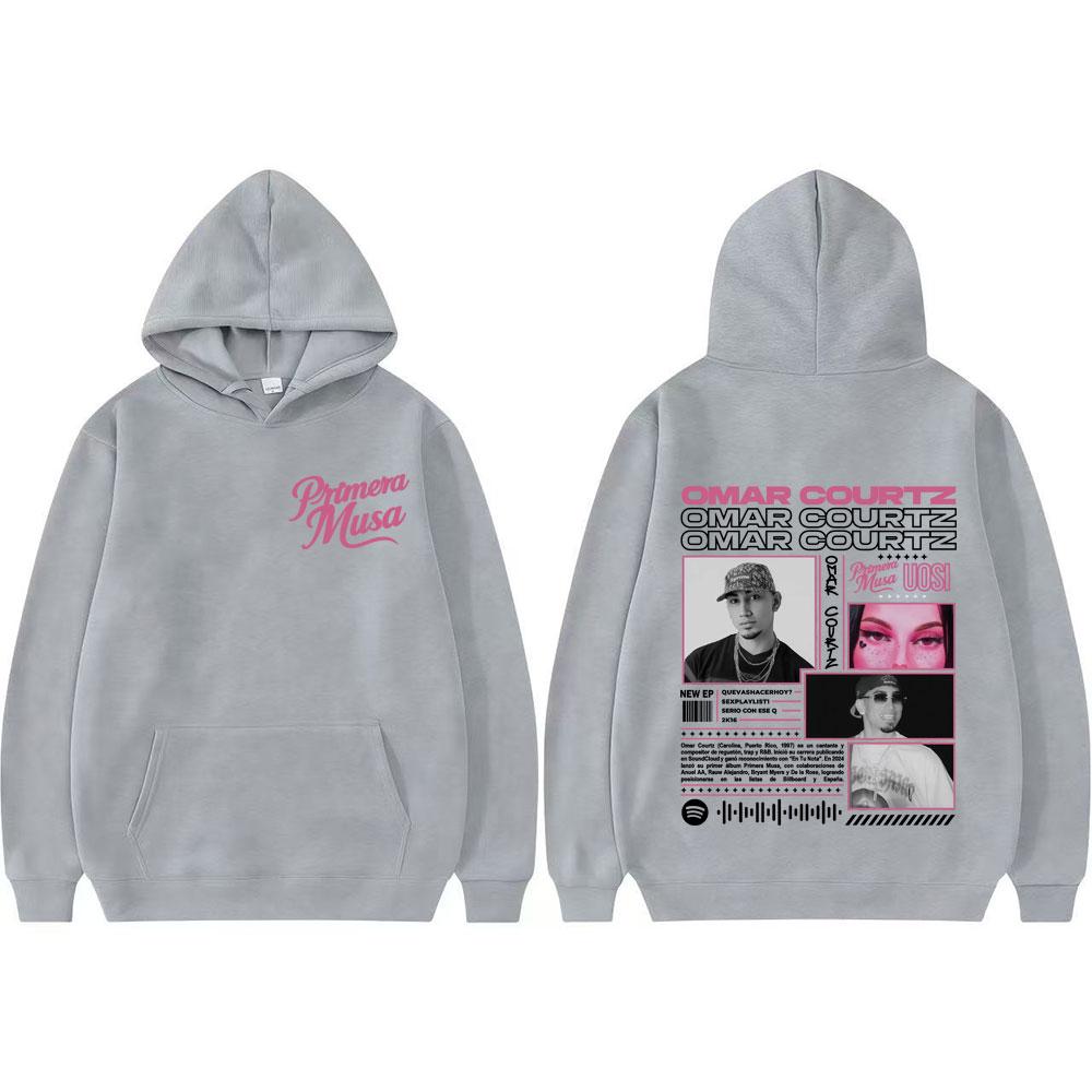 Omar Courtz Primera Musa Album Tour Double Sided Printed Hoodies Men Women Hip Hop Vintage Hoodie Casual Long Sleeve Sweatshirts