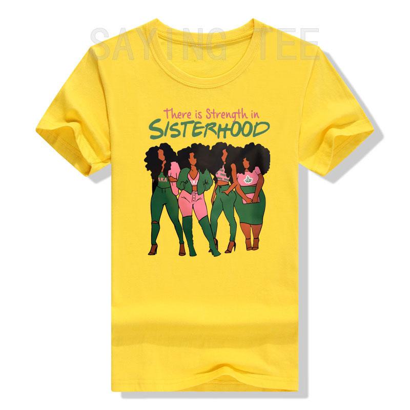 There Is Strength In Sisterhood Black History Melanin Queen T-Shirt African American Sisters Graphic Tee Top Afro Sistas Clothes