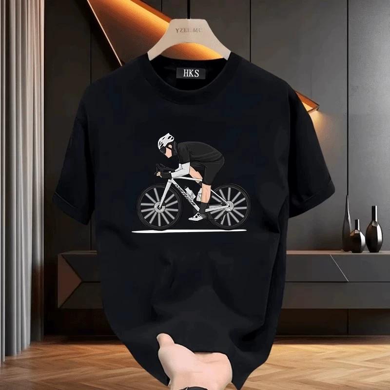 Unisexs Fitted Cotton Tshirts 5XL Black T Shirt Summer Wear Casual for Unisex Ride Bicycle Print Tee Shirts White Unisex Clothing