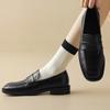 Black Low Heels Loafers Shoes For Women Brand Designer Slip On Women's Short Heeled Footwear Oxfords Shoes Lady 2025 Spring New