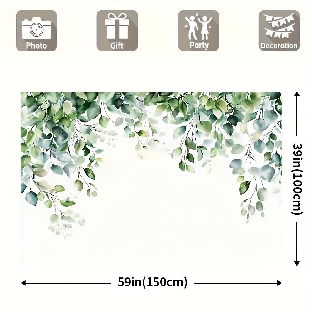 Green Eucalyptus Leaf Wall Background, Wedding Photo Cabin Decoration, Spring Floral Background, 2D Flat Printing, Home Decoration.