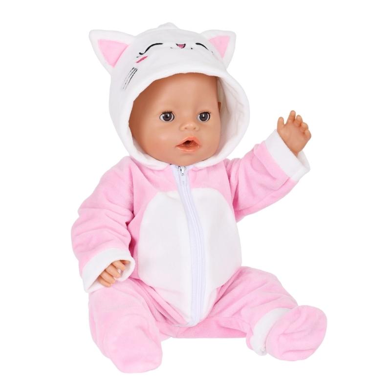 18 Inch Doll Winter Clothes Soft Fleece Cartoon Costume For Girl Dolls Simple Dressing Kids Play Fabric