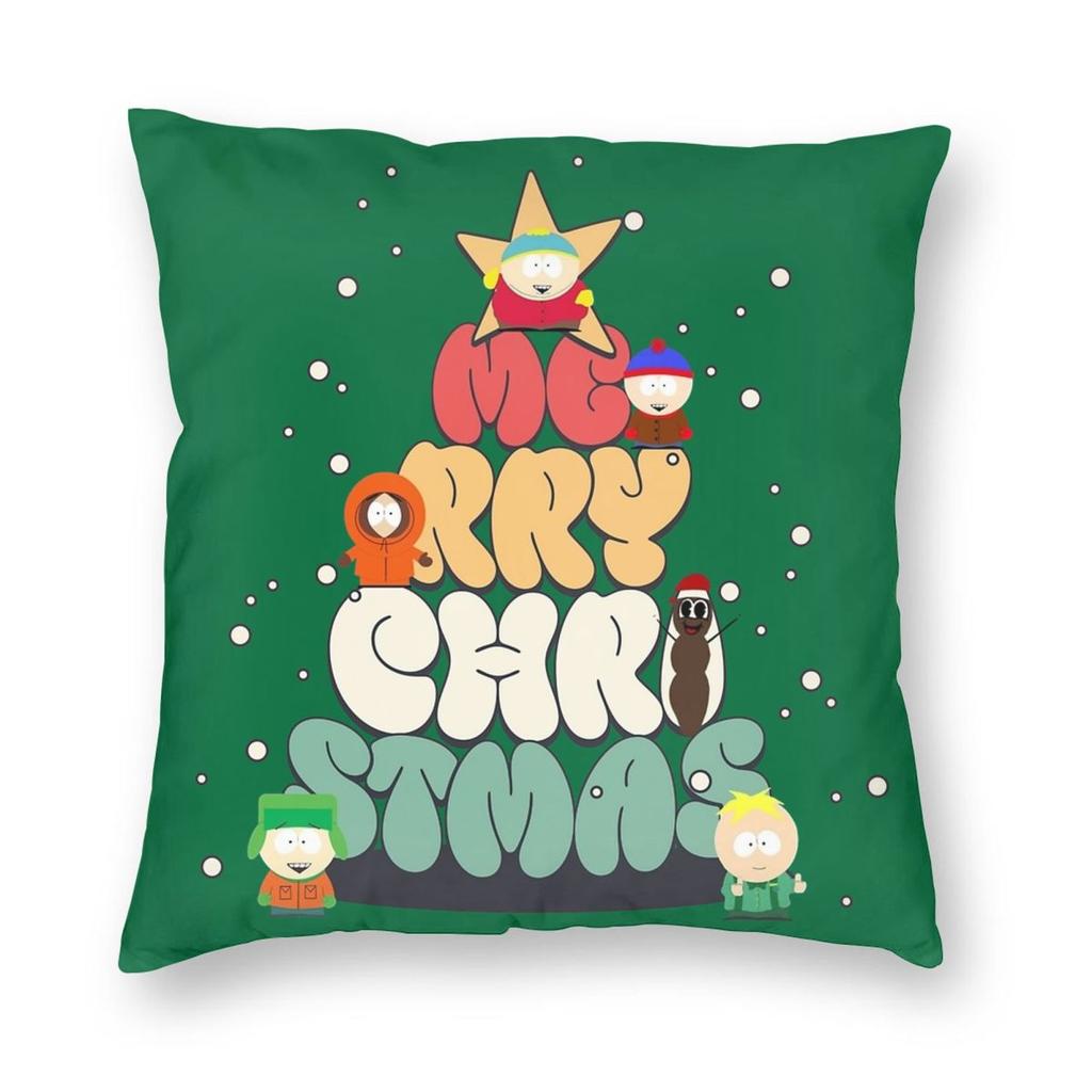 South-Park Merry Christmas You Guys Pillowcase Soft Fabric Cushion Cover Decorative Throw Pillow Case Cover Home Square 40X40cm