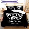 3pcs Custom Name Brooklyn Nets Bedding Set Duvet Cover Closure Includes 1 Duvet Cover & 2 Pillowcases, Soft and Comfortable for All Seasons.