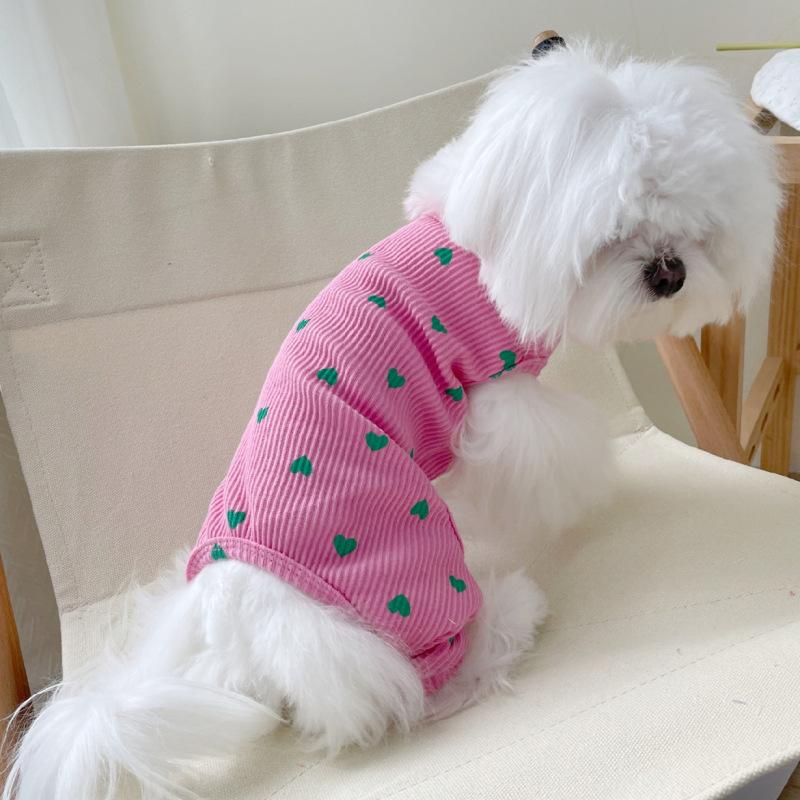 Love Four Legged Home Costume Pet Clothes Little Dog Teddy Bears Pomeranian Pajamas Puppy Dog Autumn Winter Backing Shirt