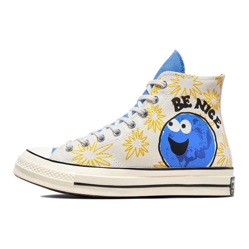 

Converse Chuck Taylor All Star 1970s Daisy Print High Top Casual Espadrilles Unisex White & Yellow 35