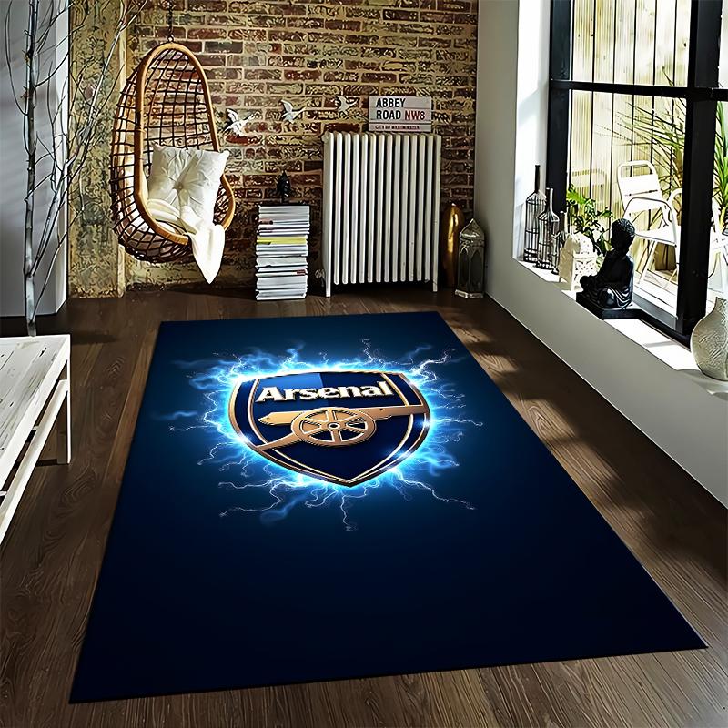 "Arsenal Logo Glowing Lightning Design Carpet for Home Decor" Suitable for use as an anti-slip for living room bedroom sofas