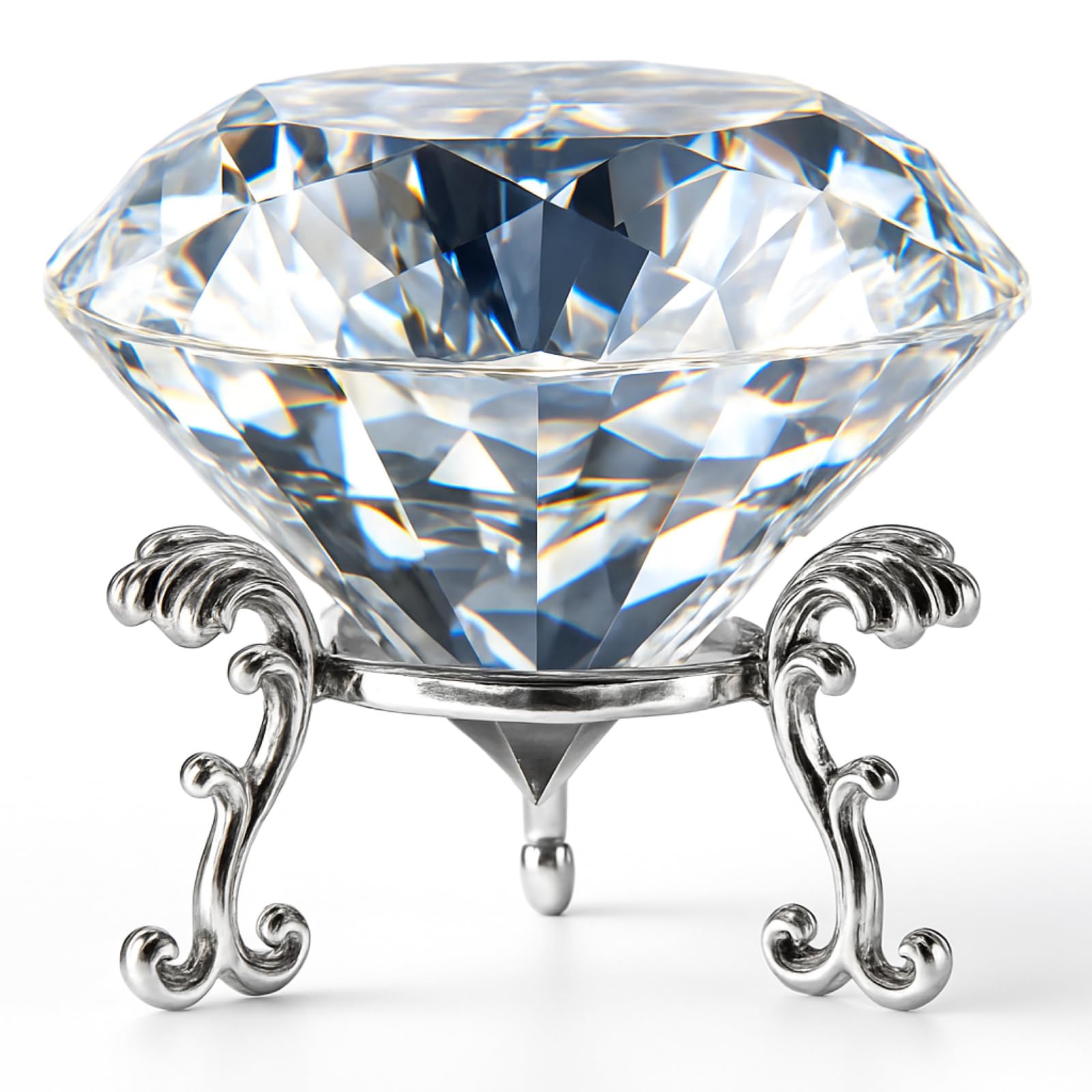 

Pikake Bay Crystal 100mm with Base, Diamond, Clear Gemstone Figurine, Paperweight, Good Luck, Stylish