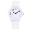 Cartoon Colorful Number Women's Jelly Silicone Strap Quartz Wristwatch