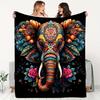 Lebendiges Boho Elefanten Mandala Kunst Wurfdecke Gemütliche Wurfdecke Bohème Hippie Dekor Tropisches Statement Stück