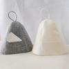 Gray & White Felt Bath Cap  Minimalist Thickened Sauna Hair Drying Cap Absorbent Heat-Preserving with Card Pocket