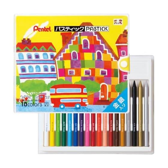 Карандаш-мелок Pentel цветной карандаш pastic GC1-18D 18 цветов