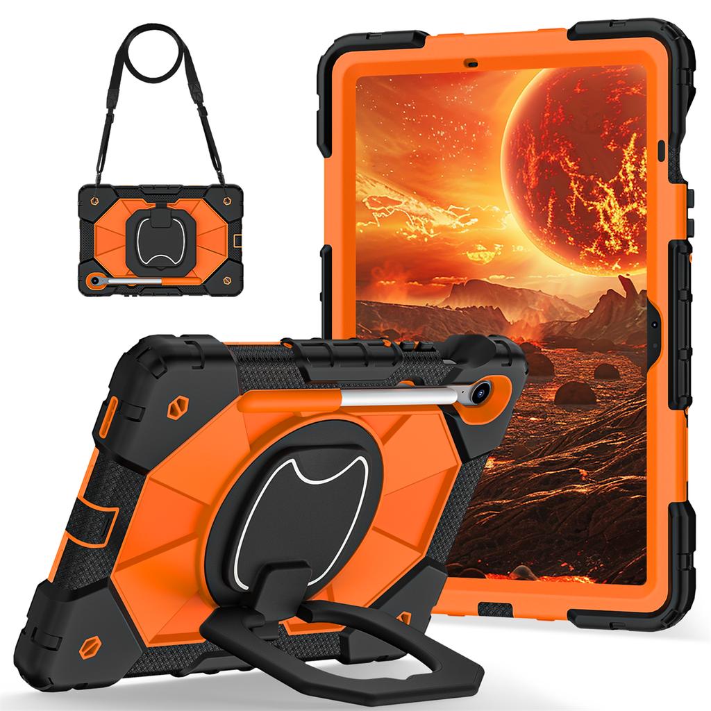 For Samsung Galaxy Tab S10 FE/Tab S9/Tab S9 FE.360° Rotating Grip Heavy Duty Protection Stand TPU+PC 3in1 Anti-knock Shockproof Tablets PC Case