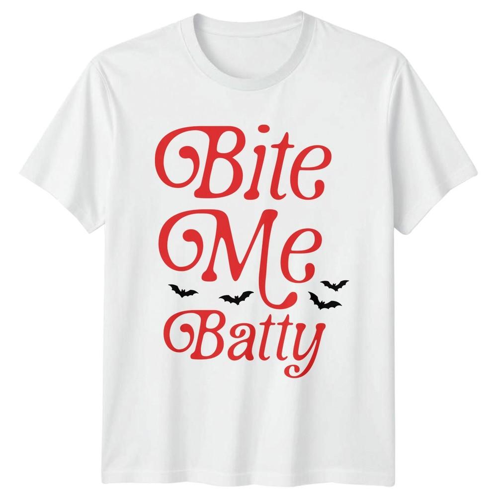 Bite Me Batty Halloween Holidays Unisexs TShirt Unisexs Tee Graphic Unisex Top S