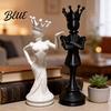 Král Dáma 2 ks Šachy a Socha 3D Tištěná Abstraktní Jedinečné Obchodní Dárky Figurka Moderní Kusová Socha do Obývacího pokoje Knihovny Kancelářské Skříňky