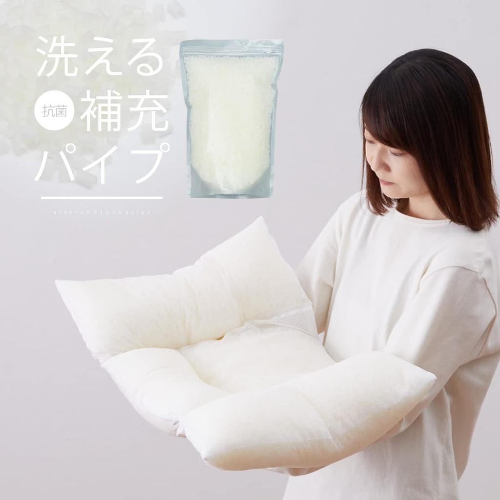Hagiwara Pipe Pillow Refill, White, 300g [Softil], Washable, Fluffy, Soft Pillow Cushion Filler, Made in Japan, Size: Approx. 33cm x 22cm x 10cm,