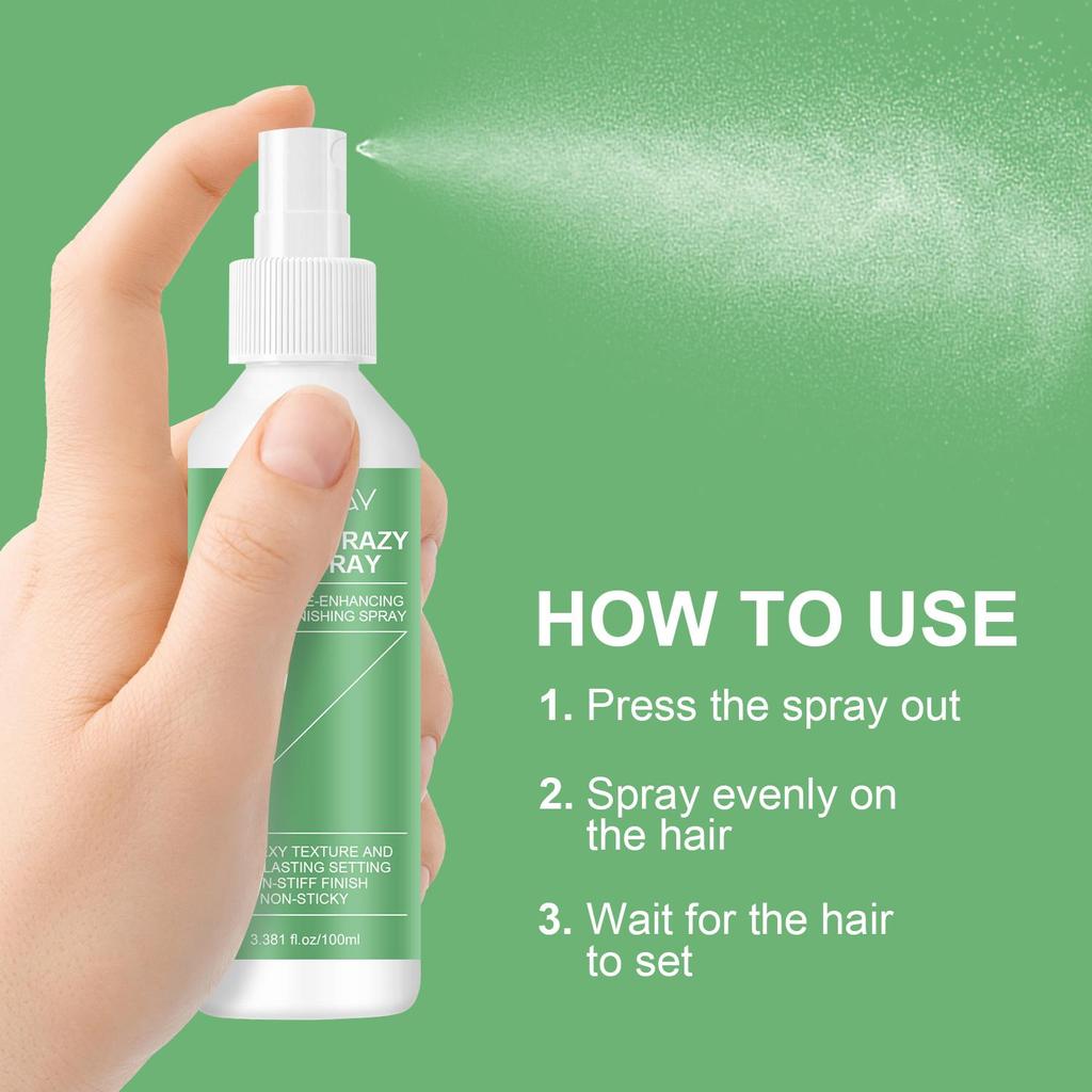 Perfect Crazy Hair Spray-Nourish Hair, Get Sexy Texture And Long Lasting Setting-Frizz Control & Shine Hair-Suitable For All Hair Types, 100ml