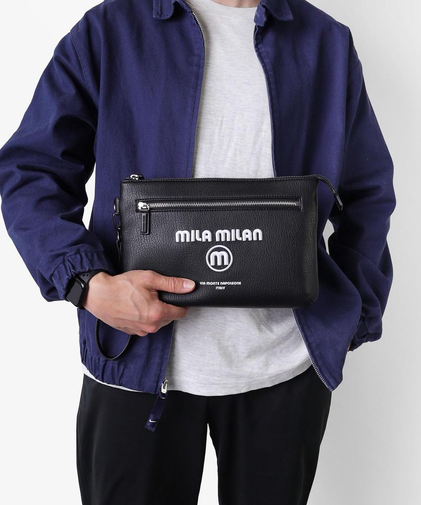 mila milan Pupurie Shoulder Bag [Mila Milan] Men's Bag/Clutch No.248111 (Black)