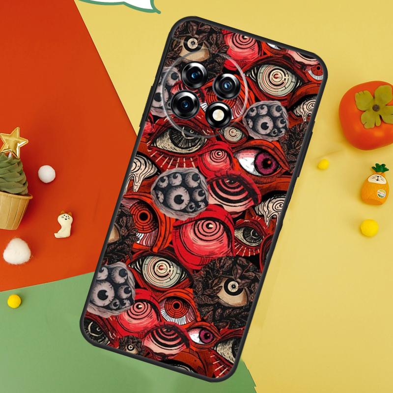 Scary Face Eyes Back Case For OnePlus 13 15 13R 13T 12 12R 11 10 10T 8T Nord 5 CE 4 2 3 Lite N20 N30 Cover