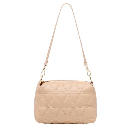 Zipper Closure Shoulder Pouch Convenient Faux Leather Fine Sewing Multipurpose Single Strap Bag CLE