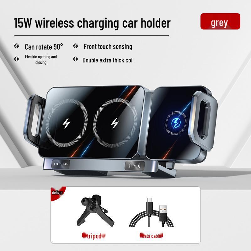 BK55 Foldable Car Phone Mount with Wireless Charging for Huawei X5/Samsung
