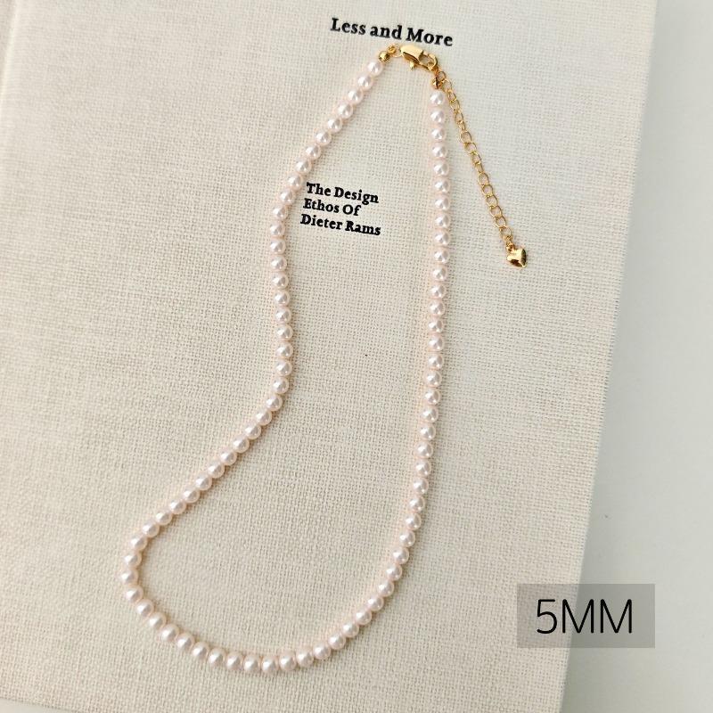 French round Shijia pearl necklace New Internet celebrity necklace Sweater chain Literary retro fashion necklace