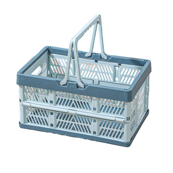 Inklapbare Opbergkrat Plastic Opvouwbare Opbergmand Grote Capaciteit Stapelbare Krat met Handvatten voor Kantoor Slaapkamer Keuken Speelkamer