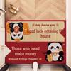 Festive Red Lucky Cat Doormat - Non-Slip, Mud & Dirt Resistant Entryway Mat