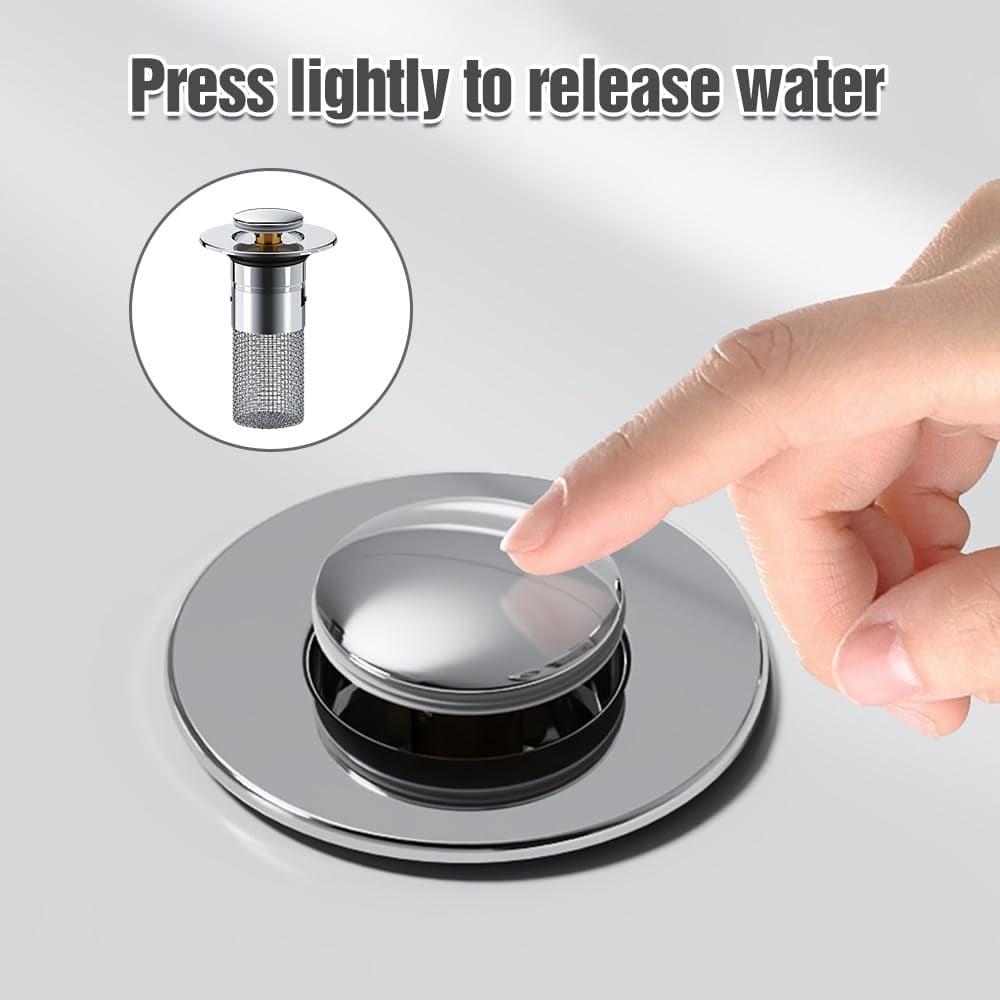 Bathroom Sink Hair Stopper, Pop-Up Sink Drain Strainer, Replacement for American Bathroom Sink Stopper (2 Pack)