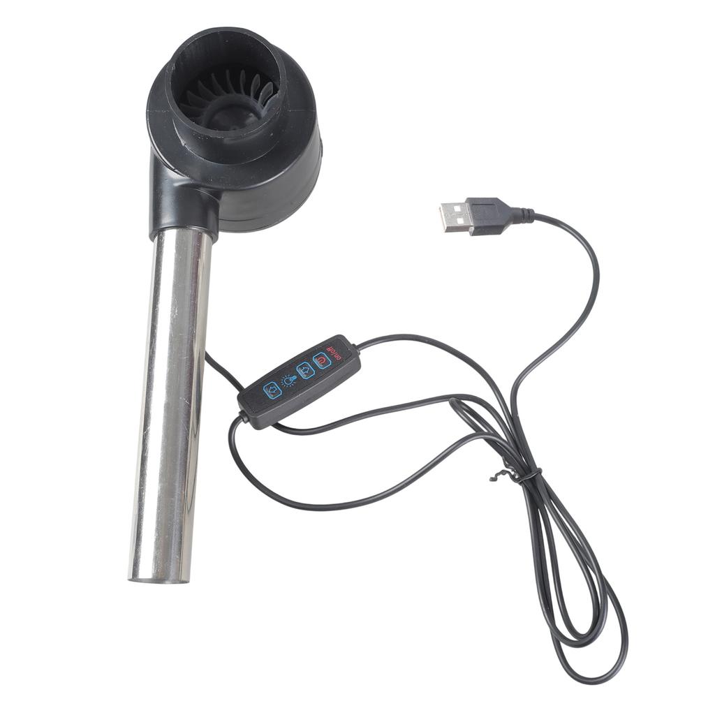 5V USB Blower 5 Speed Control 14.5cm Flexible Air Duct Outdoor BBQ Fire Ignition Kitchen Ventilation Tool for Cooking